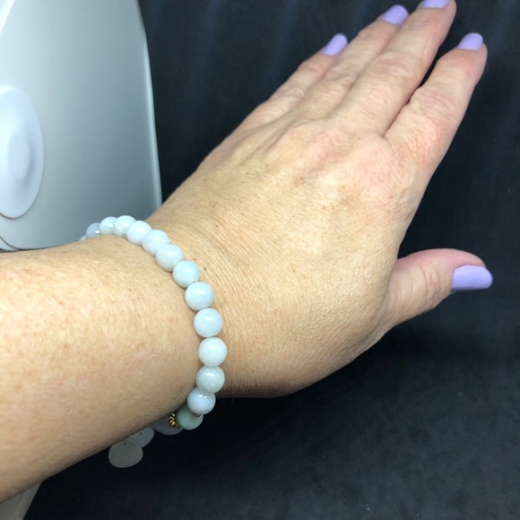 Natural Jade Agate Beads Bracelet - Picture 9 of 13